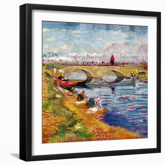 The Gleize Bridge over the Vigneyret Canal, Near Arles-Vincent van Gogh-Framed Giclee Print