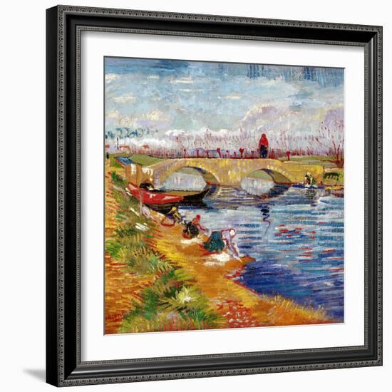 The Gleize Bridge over the Vigneyret Canal, Near Arles-Vincent van Gogh-Framed Giclee Print