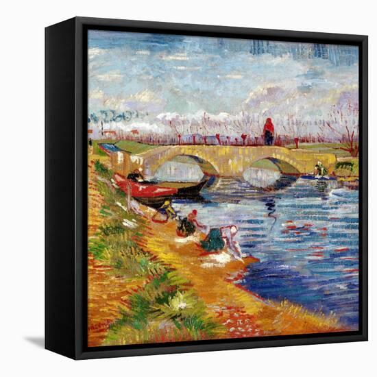 The Gleize Bridge over the Vigneyret Canal, Near Arles-Vincent van Gogh-Framed Premier Image Canvas