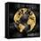 The Globe Gold on Black-Russell Brennan-Framed Stretched Canvas