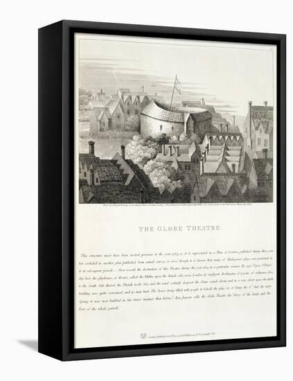 The Globe Theatre, circa 1647, Published by Robert Wilkinson, London, 1810-Wenceslaus Hollar-Framed Premier Image Canvas