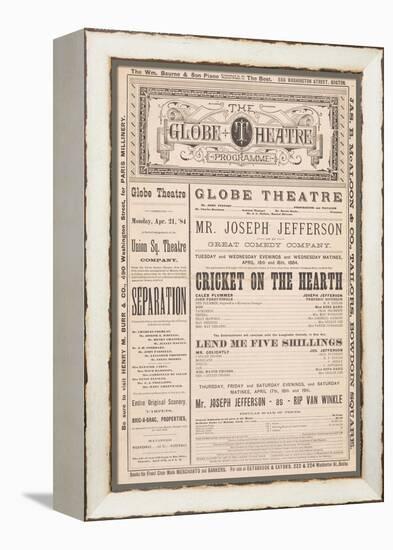 the Globe Theatre Programme', 21st April, 1884-null-Framed Premier Image Canvas