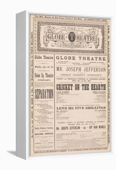 the Globe Theatre Programme', 21st April, 1884-null-Framed Premier Image Canvas