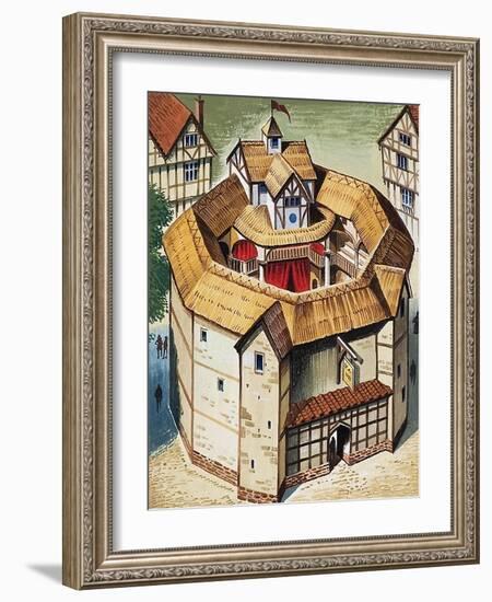 The Globe Theatre-English School-Framed Giclee Print