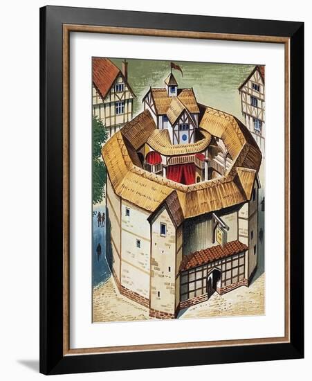 The Globe Theatre-English School-Framed Giclee Print