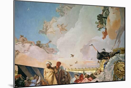 The Glory of Spain III, from the Ceiling of the Throne Room, 1764-Giovanni Battista Tiepolo-Mounted Giclee Print