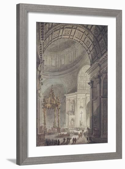 The Glowing Cross in St. Peter'S, Rome, on Maundy Thursday-Charles Norry-Framed Giclee Print