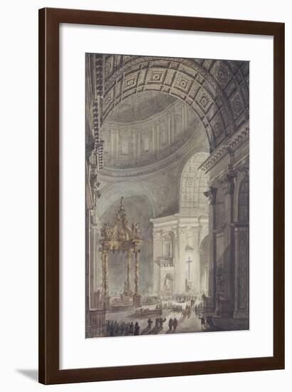 The Glowing Cross in St. Peter'S, Rome, on Maundy Thursday-Charles Norry-Framed Giclee Print