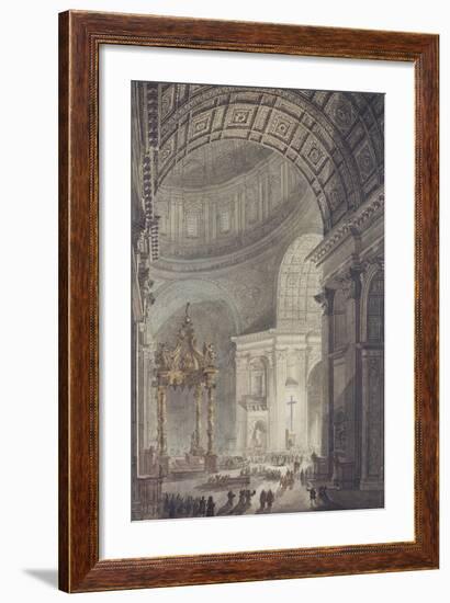 The Glowing Cross in St. Peter'S, Rome, on Maundy Thursday-Charles Norry-Framed Giclee Print