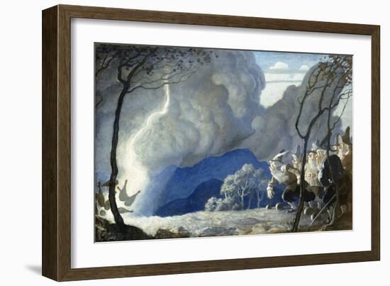 The Gnomes Bowling, (Oil on Canvas)-Newell Convers Wyeth-Framed Giclee Print