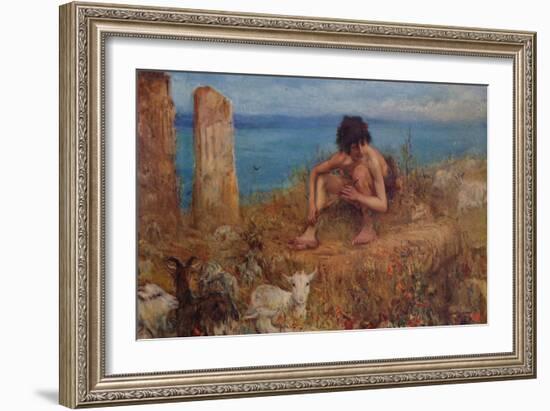 The Goatherd, 1895-John MacAllan Swan-Framed Giclee Print