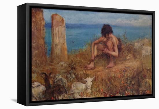 The Goatherd, 1895-John MacAllan Swan-Framed Premier Image Canvas