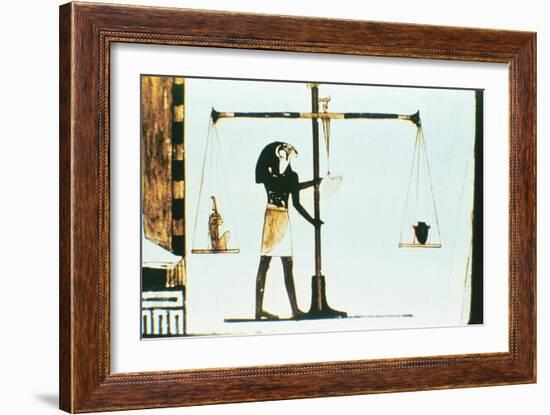 The God Horus Weighing the Heart of the Dead in a Balance, Ancient Egyptian, 28th Dynasty, C400 Bc-null-Framed Giclee Print