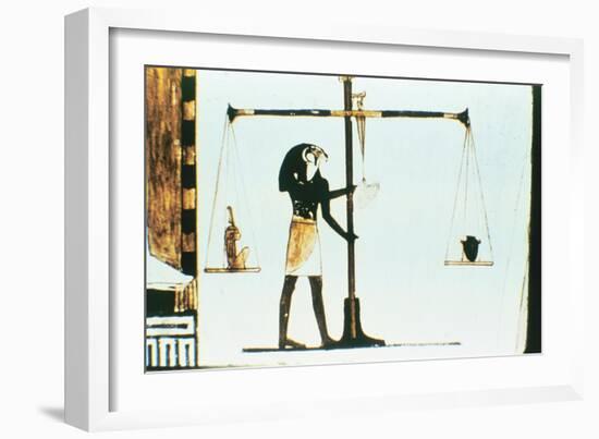 The God Horus Weighing the Heart of the Dead in a Balance, Ancient Egyptian, 28th Dynasty, C400 Bc-null-Framed Giclee Print