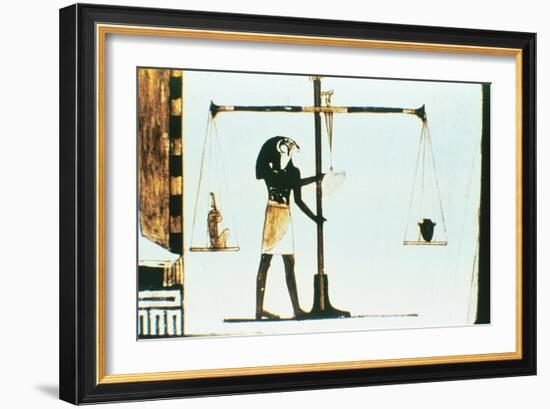 The God Horus Weighing the Heart of the Dead in a Balance, Ancient Egyptian, 28th Dynasty, C400 Bc-null-Framed Giclee Print