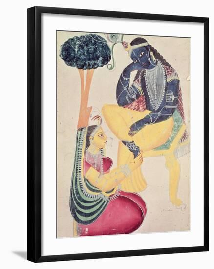 The God Krishna with His Mortal Love, Radha-null-Framed Giclee Print