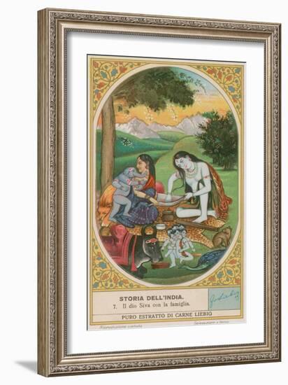 The God Shiva and His Family-null-Framed Giclee Print