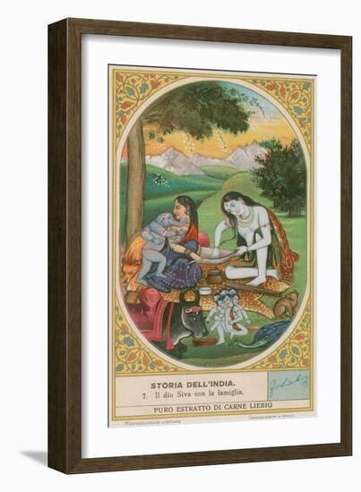 The God Shiva and His Family-null-Framed Giclee Print