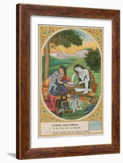 The God Shiva and His Family-null-Framed Giclee Print