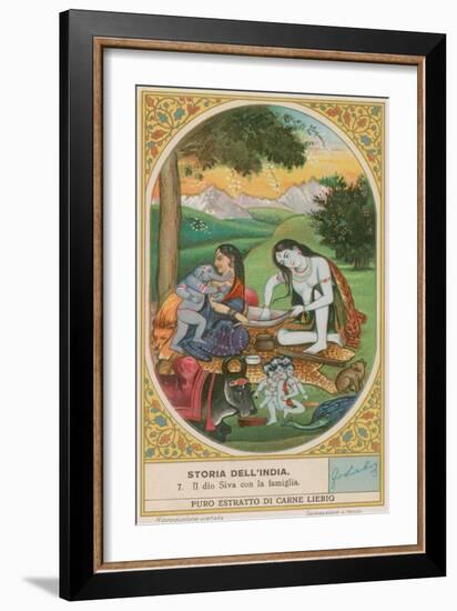 The God Shiva and His Family-null-Framed Giclee Print