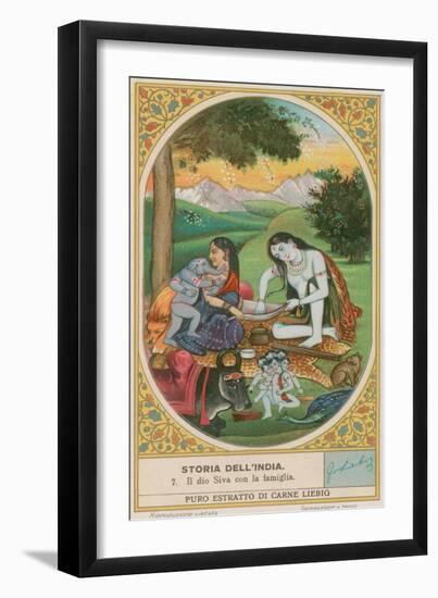 The God Shiva and His Family-null-Framed Giclee Print