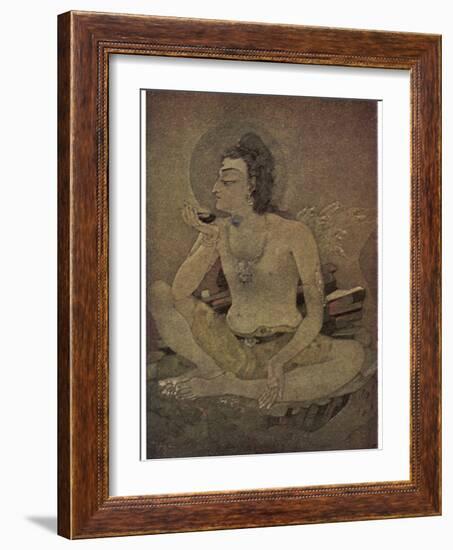 The God Shiva Saves Humanity by Drinking the Pois-Nanda Lal Bose-Framed Photographic Print