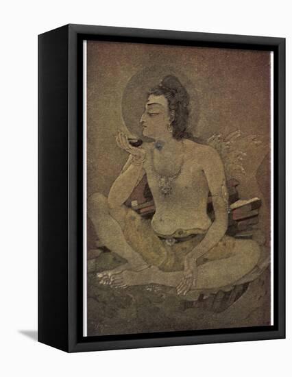 The God Shiva Saves Humanity by Drinking the Pois-Nanda Lal Bose-Framed Premier Image Canvas