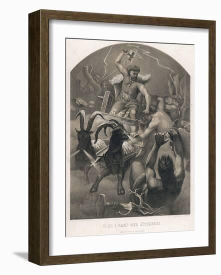 The God Thor Fights the Giants-M.e. Winge-Framed Photographic Print