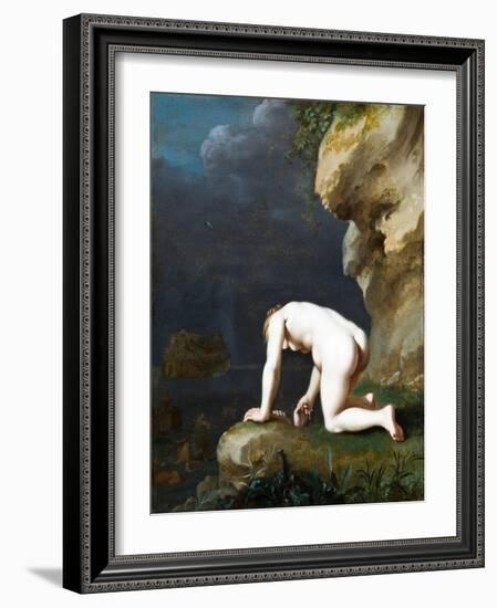 The Goddess Calypso Rescues Ulysses, 1630-Cornelis van Poelenburgh-Framed Giclee Print