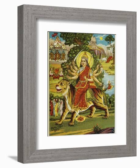 The Goddess Durga Color Lithograph-Bettmann-Framed Giclee Print