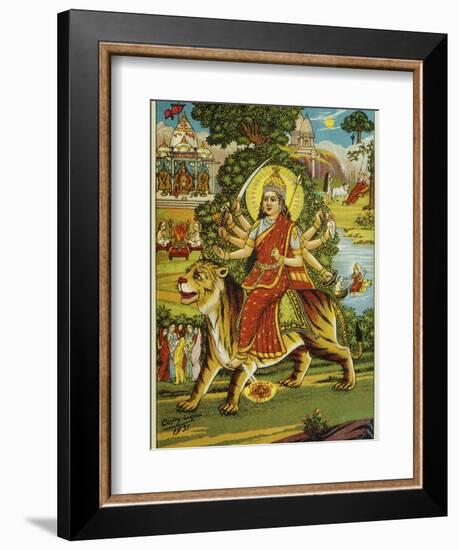 The Goddess Durga Color Lithograph-Bettmann-Framed Giclee Print