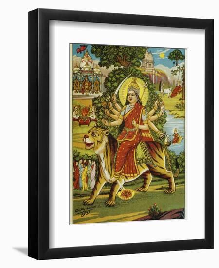 The Goddess Durga Color Lithograph-Bettmann-Framed Giclee Print