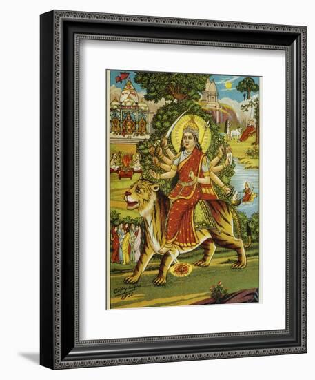 The Goddess Durga Color Lithograph-Bettmann-Framed Giclee Print