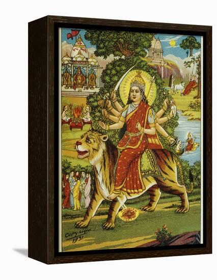 The Goddess Durga Color Lithograph-Bettmann-Framed Premier Image Canvas