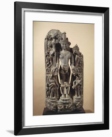 The Goddess Ganga, Personification of Ganges River, Grey Shale Statue-null-Framed Giclee Print