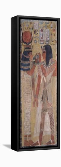 The Goddess Hathor Placing the Magic Collar on Seti I (circa 1394-1279 BC)-null-Framed Premier Image Canvas