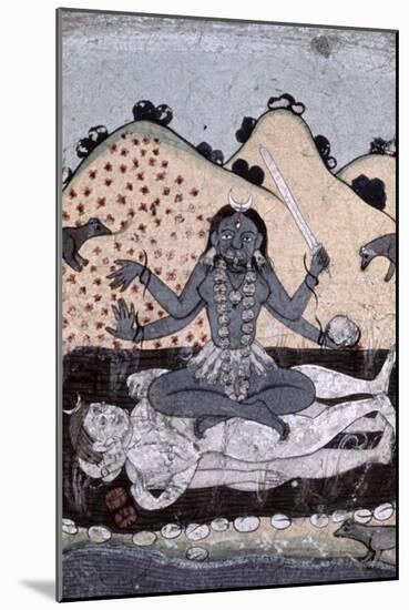 The Goddess Kali Seated in Intercourse with the Double Corpse of Shiva, 19th Century, Punjab-null-Mounted Giclee Print