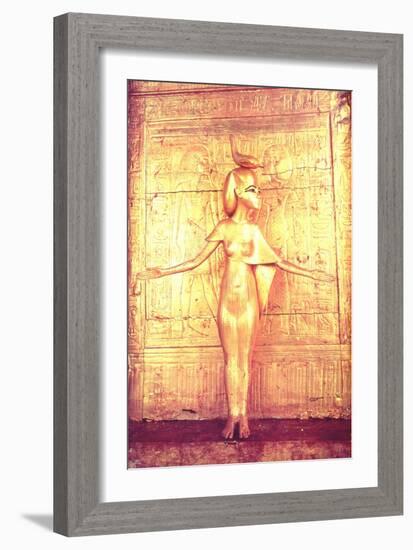 The Goddess Selket on the Canopic Shrine, from the Tomb of Tutankhamun-Egyptian 18th Dynasty-Framed Giclee Print