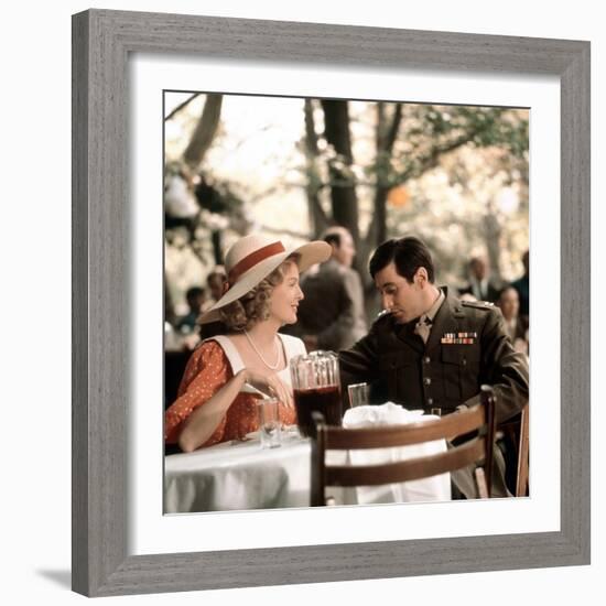 The Godfather, Diane Keaton, Al Pacino, 1972-null-Framed Premium Photographic Print