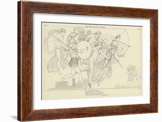 The Gods Descending to Battle-John Flaxman-Framed Giclee Print