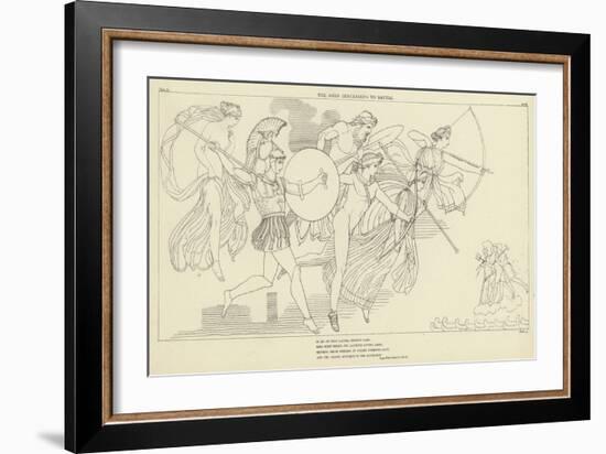 The Gods Descending to Battle-John Flaxman-Framed Giclee Print