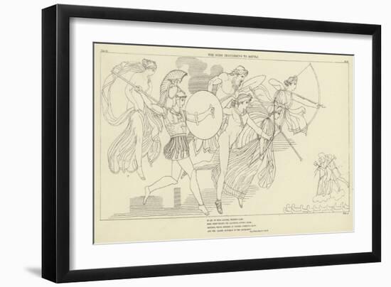 The Gods Descending to Battle-John Flaxman-Framed Giclee Print