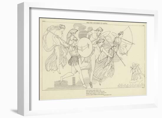 The Gods Descending to Battle-John Flaxman-Framed Giclee Print