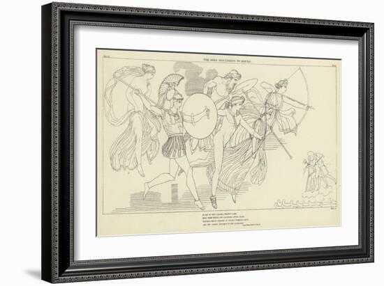 The Gods Descending to Battle-John Flaxman-Framed Giclee Print