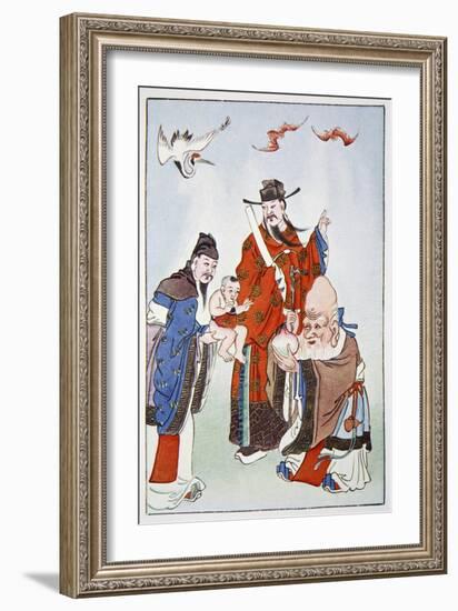 The Gods of Happiness, Office and Longevity, 1922-Unknown-Framed Giclee Print