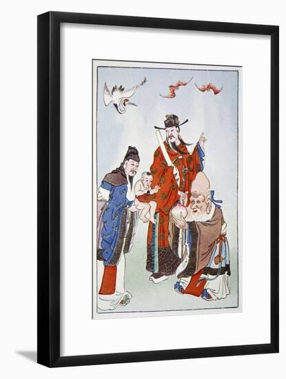 The Gods of Happiness, Office and Longevity, 1922-Unknown-Framed Giclee Print