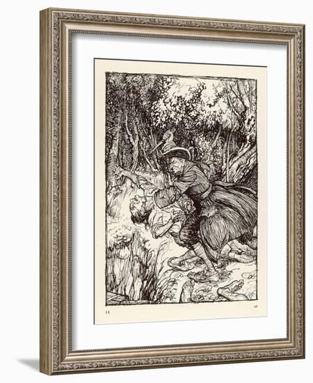 The Gold Bug with Captain Kidd-Arthur Rackham-Framed Art Print