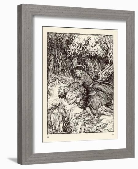 The Gold Bug with Captain Kidd-Arthur Rackham-Framed Art Print