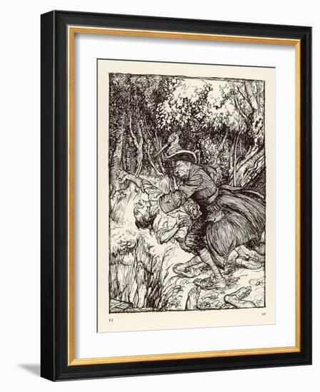 The Gold Bug with Captain Kidd-Arthur Rackham-Framed Art Print