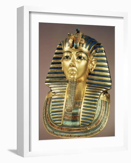 The Gold Funerary Mask, from the Tomb of Tutankhamun (circa 1370-52 BC) New Kingdom-null-Framed Giclee Print